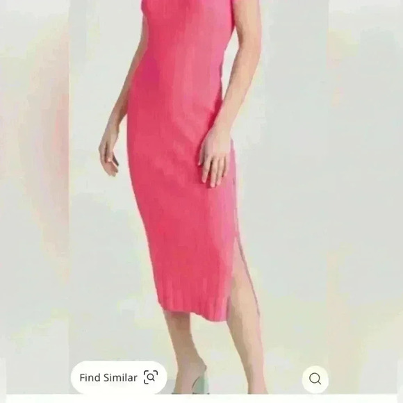 FRAME pink ribbed knit dress size small